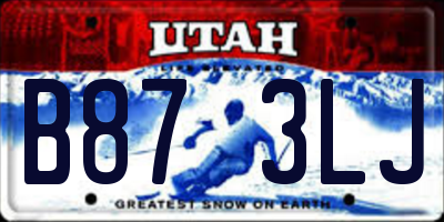 UT license plate B873LJ