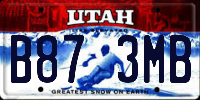 UT license plate B873MB