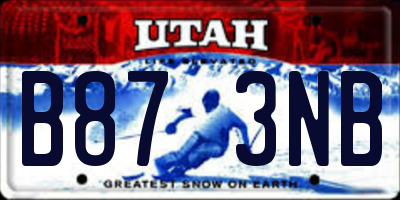 UT license plate B873NB