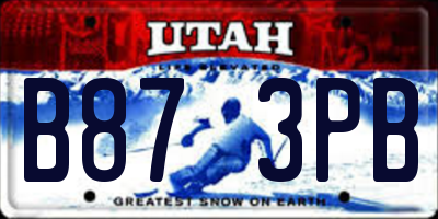 UT license plate B873PB