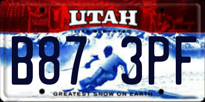 UT license plate B873PF