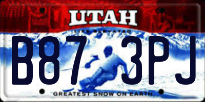 UT license plate B873PJ