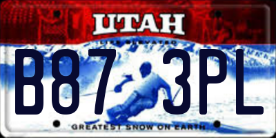 UT license plate B873PL