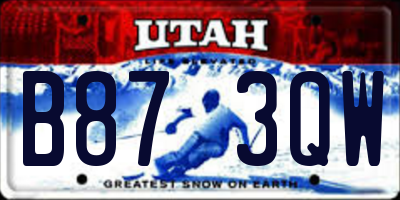 UT license plate B873QW