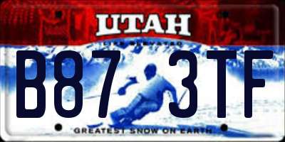 UT license plate B873TF