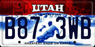 UT license plate B873WB