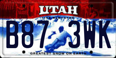 UT license plate B873WK
