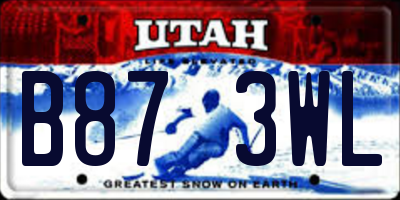 UT license plate B873WL