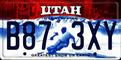 UT license plate B873XY