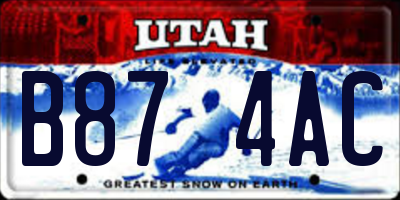 UT license plate B874AC