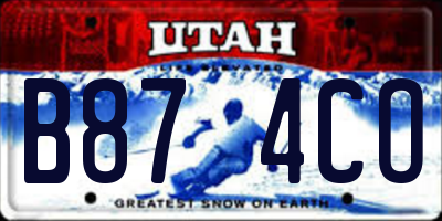 UT license plate B874CO