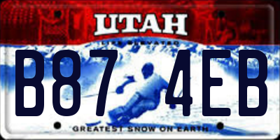 UT license plate B874EB