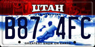 UT license plate B874FC