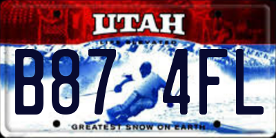 UT license plate B874FL
