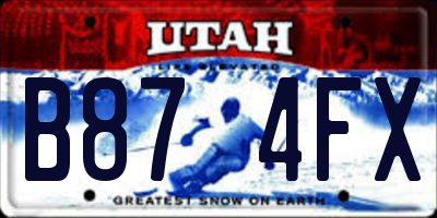 UT license plate B874FX