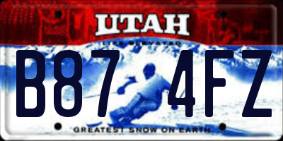 UT license plate B874FZ