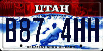 UT license plate B874HH