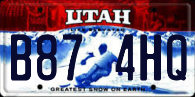 UT license plate B874HQ