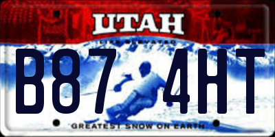 UT license plate B874HT