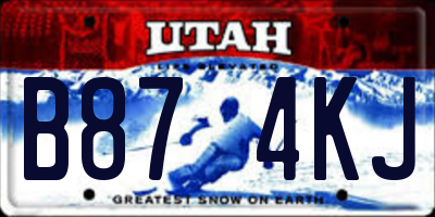 UT license plate B874KJ