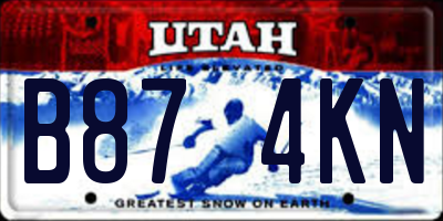 UT license plate B874KN