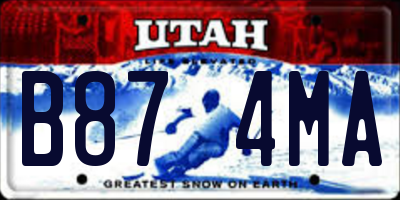 UT license plate B874MA