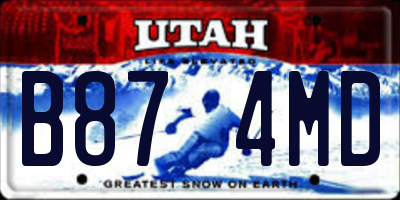 UT license plate B874MD