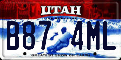 UT license plate B874ML