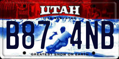 UT license plate B874NB