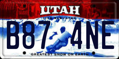 UT license plate B874NE