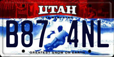 UT license plate B874NL
