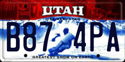 UT license plate B874PA
