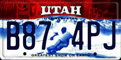 UT license plate B874PJ
