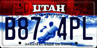 UT license plate B874PL