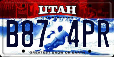 UT license plate B874PR