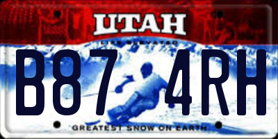 UT license plate B874RH