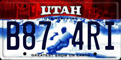 UT license plate B874RI