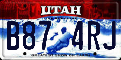 UT license plate B874RJ