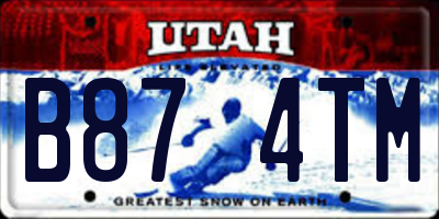 UT license plate B874TM