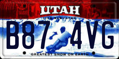 UT license plate B874VG