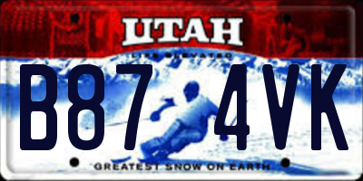 UT license plate B874VK