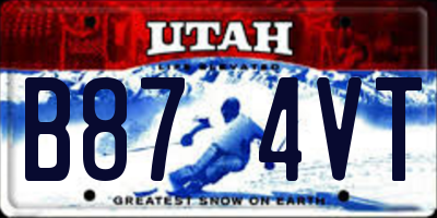UT license plate B874VT