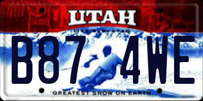 UT license plate B874WE