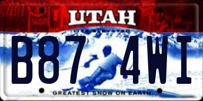 UT license plate B874WI
