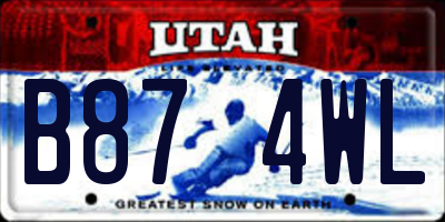 UT license plate B874WL