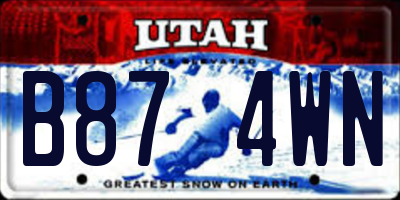 UT license plate B874WN
