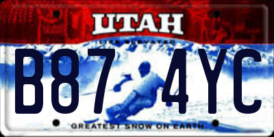 UT license plate B874YC