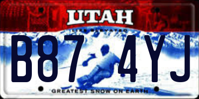 UT license plate B874YJ