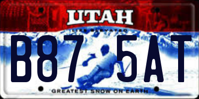 UT license plate B875AT