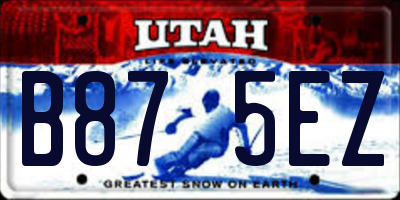 UT license plate B875EZ